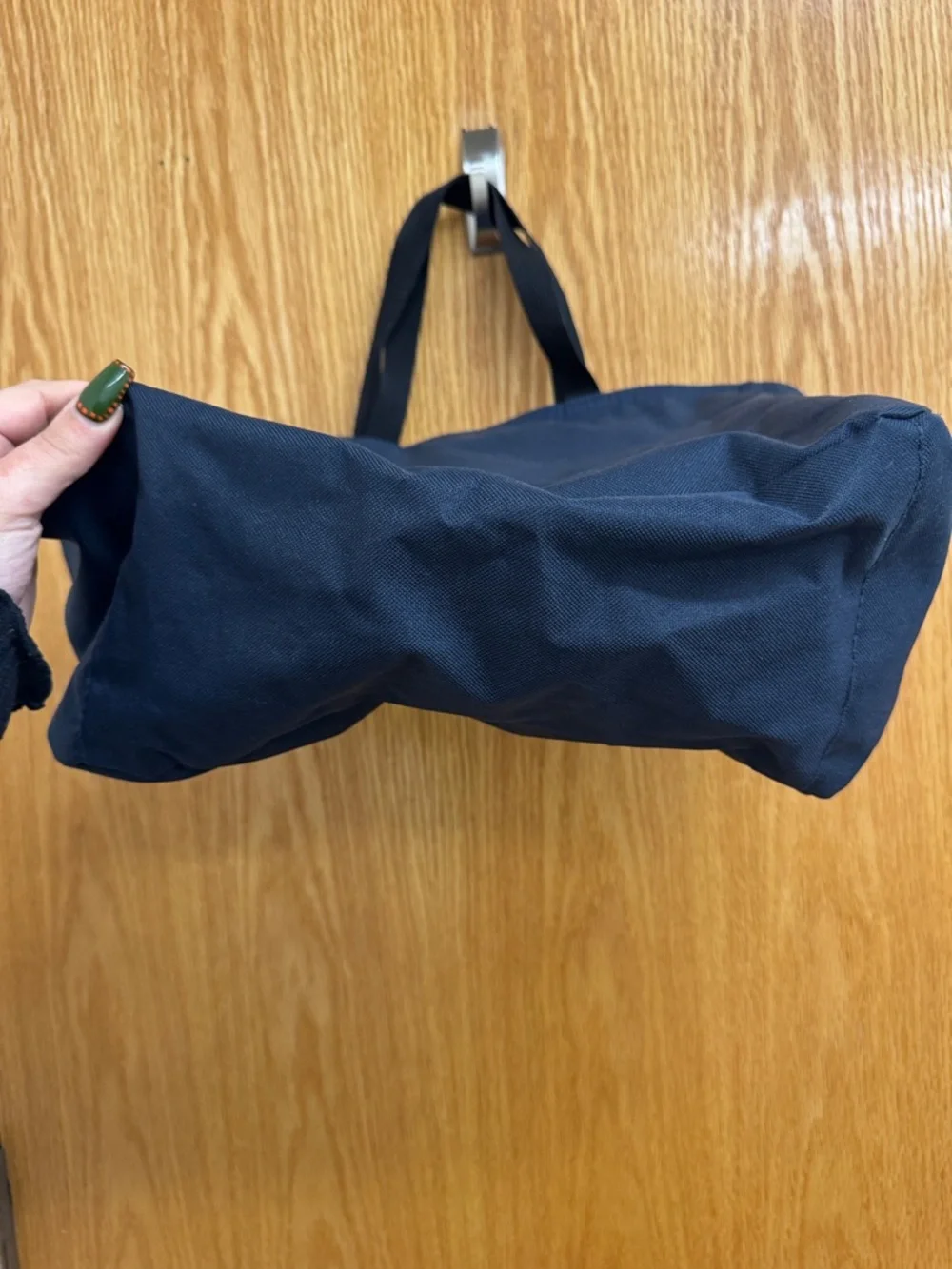 Embroidered Navy Tote with Gold & White 'Ava' Monogram - Picture 4 of 6